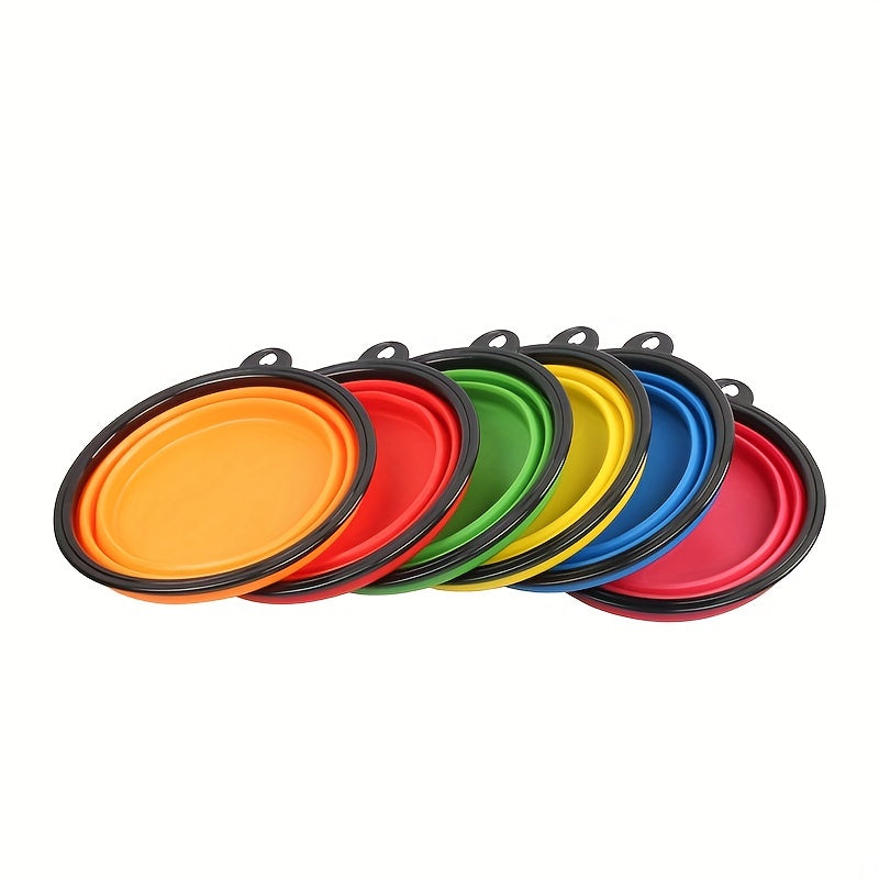 Bol pliable pour animaux, pratique pour les voyages, gain de place, facile à transporter grâce à son mousqueton, diverses couleurs
