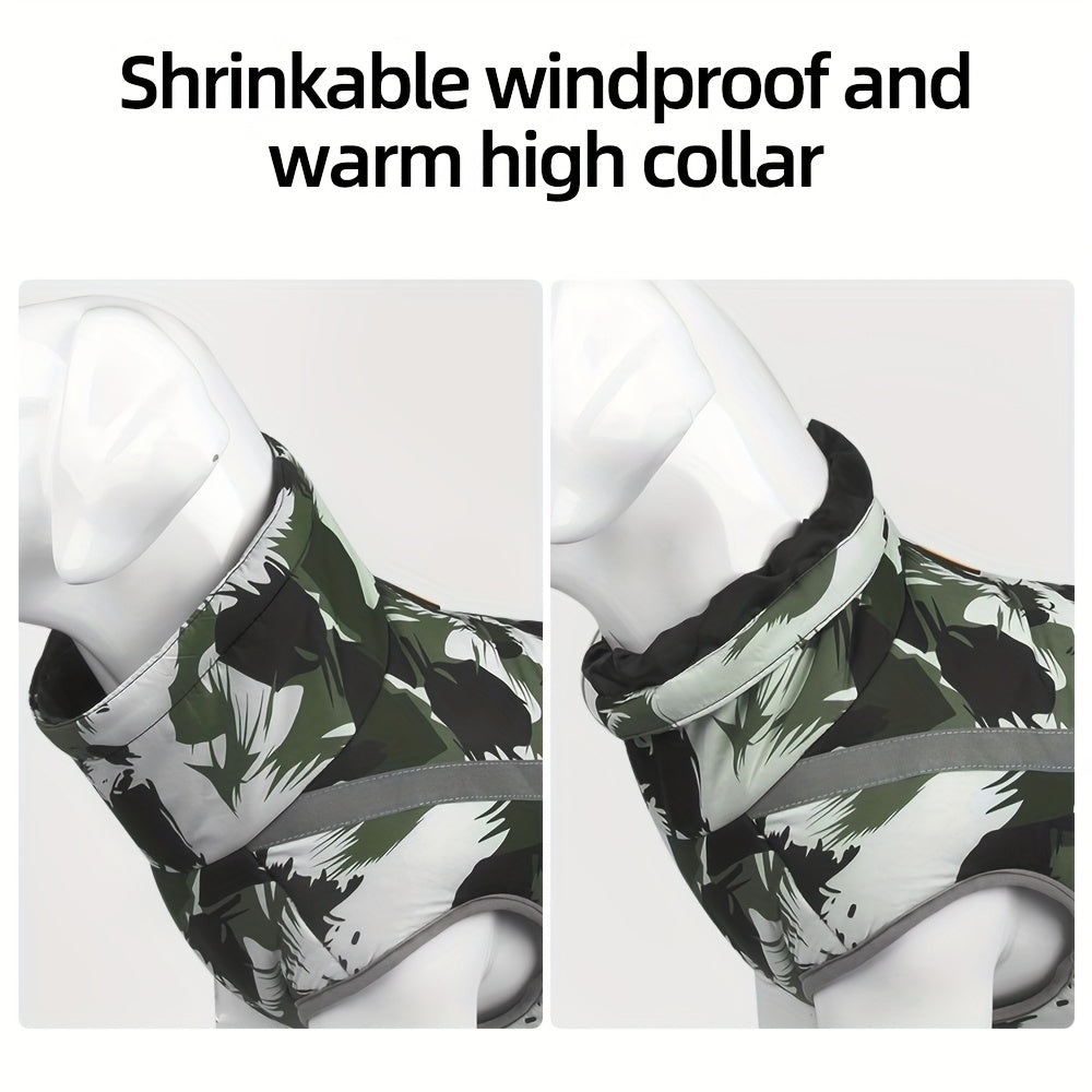 Manteau imperméable pour chien, anneau intégré pour pouvoir attacher une laisse, bandes réfléchissantes latérales, divers motifs