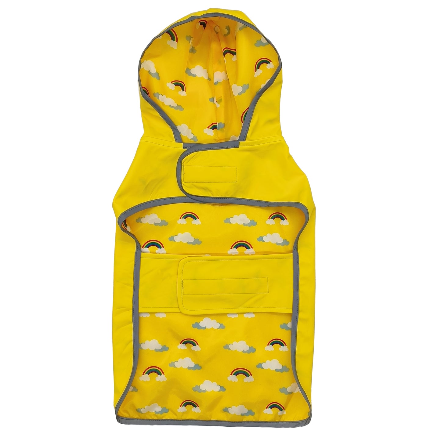 Imperméable jaune, réversible avec motifs, pour chien