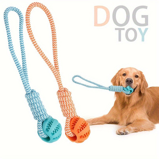 Multi-Functional Pet Toy - Interactive Cotton Rope Molar Teeth Cleaner, Food Dispenser, and Training Play Toy for Puppies and Small Dogs - Durable, Washable, and Fun