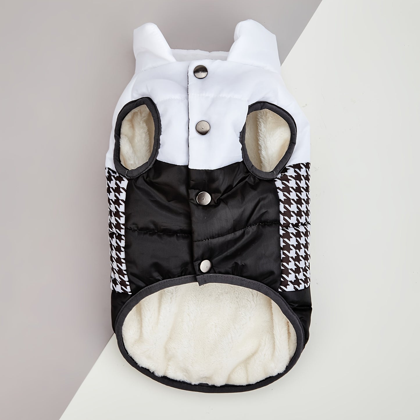 Manteau d'hiver rembourré, patchwork tricolore, pour chiens, diverses couleurs et divers motifs