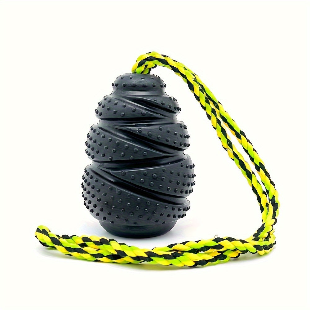 Jouet à mâcher en caoutchouc durable pour chien - Distributeur de friandises, masseur de gencives pour chiens de toutes tailles, conception en corde pour fixation à la laisse