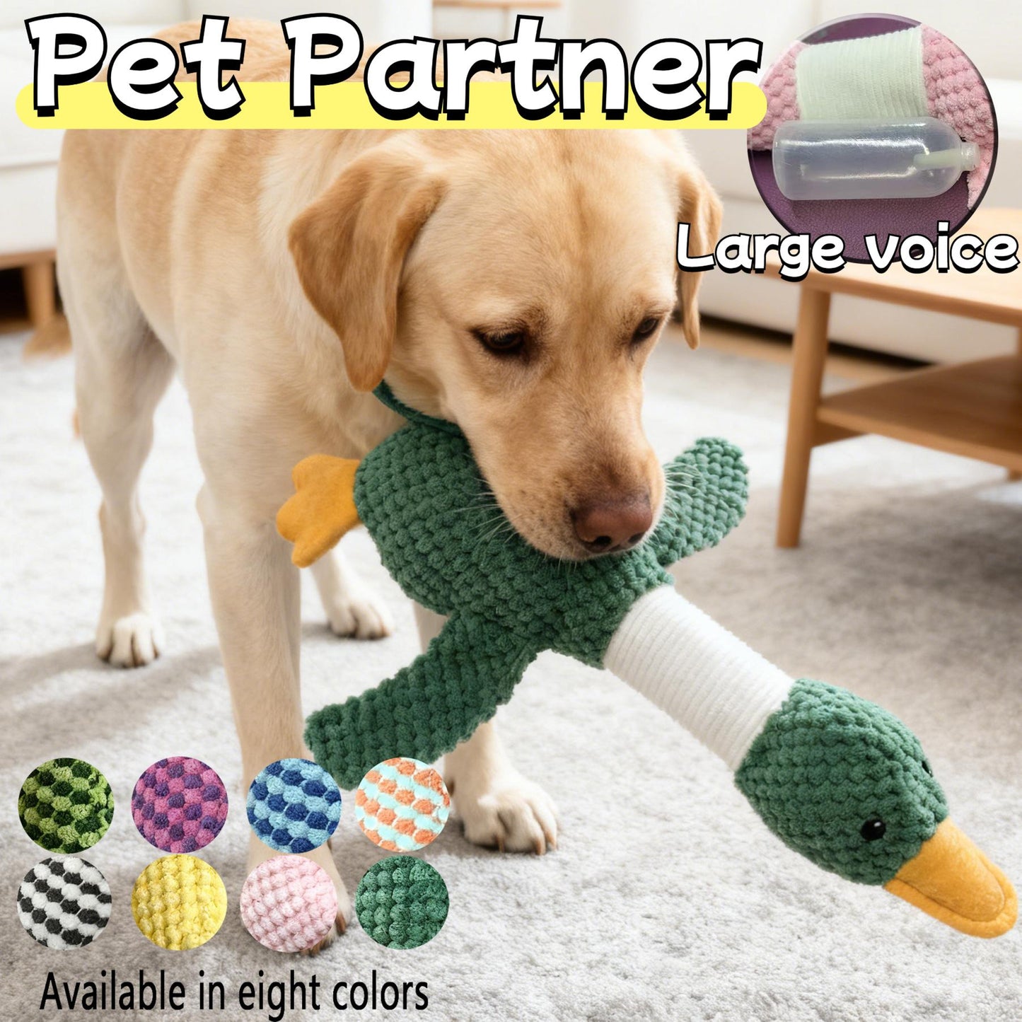 Jouet pour chien en forme d'oie, tissu doux résistant aux morsures, vocal, diverses couleurs