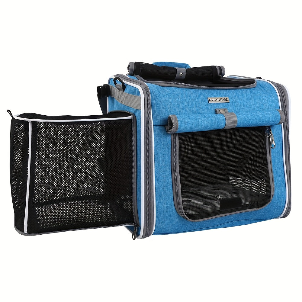 Sacoche pour le transport de chien et de chat lors des balades en vélo et également sac à dos. Convient aux petits chiens, sac avec paroi en filet idéal pour une bonne aération et un confort optimal