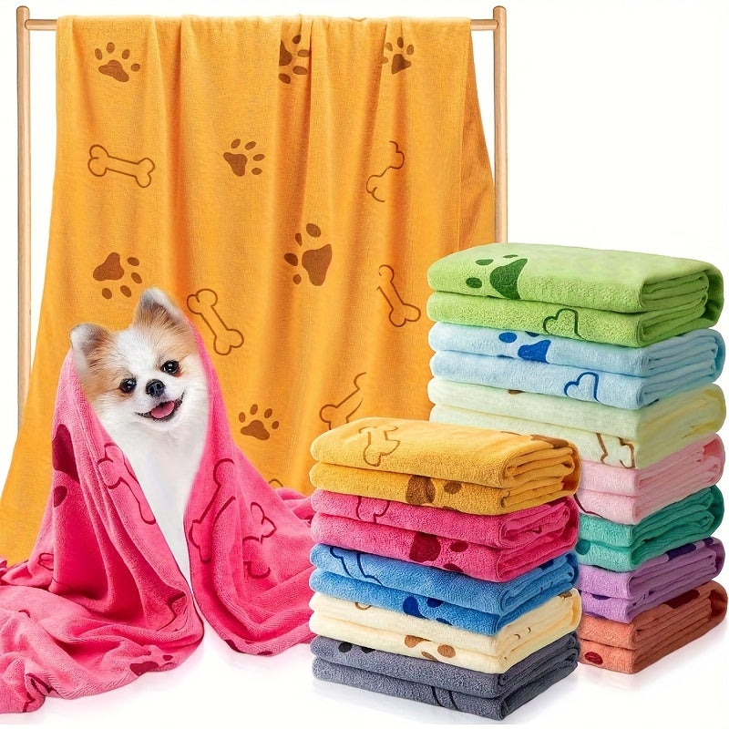 Serviette ultra-absorbante pour chiens et chats, en microfibre, motifs mignons, diverses couleurs