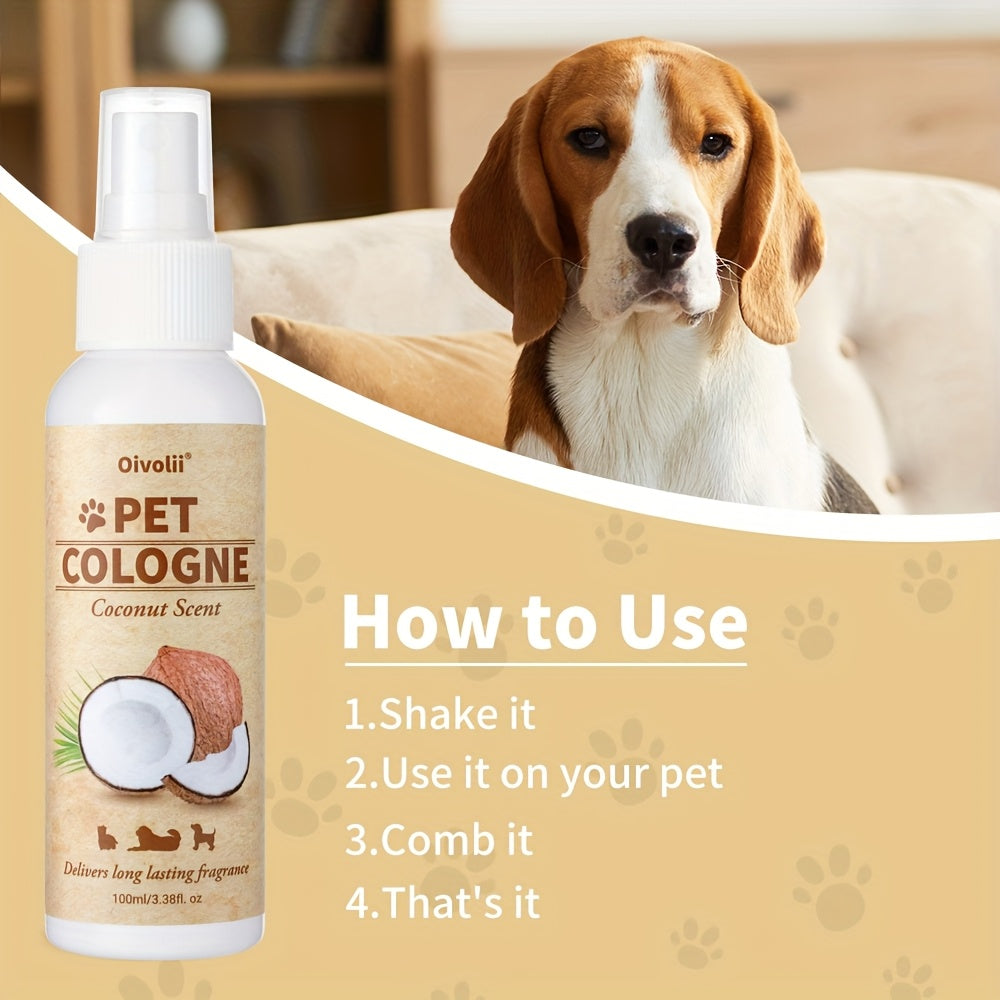 Spray parfumé spécialement formulé qui offre un parfum durable, garantissant que votre adorable compagnon se démarque lors des promenades et apporte une énergie rafraîchissante à sa vie.