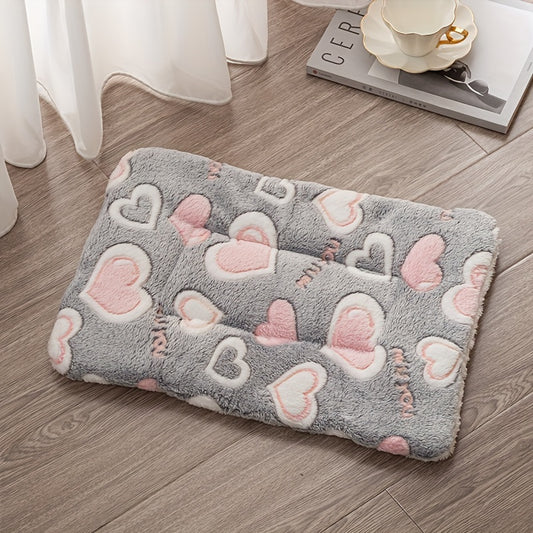 Tapis confortable pour chien et chat, épais et bien chaud, motif imprimé de cœurs, diverses couleurs