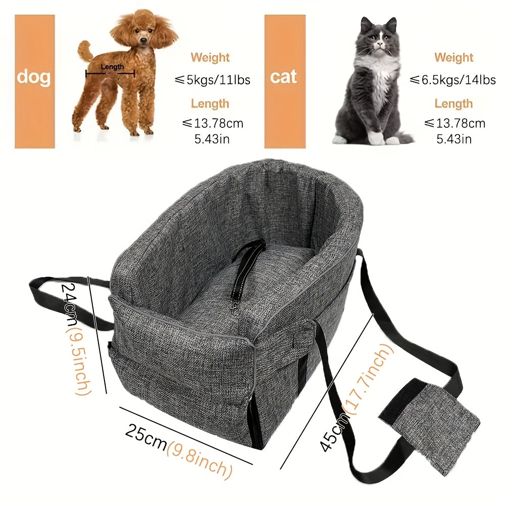 Lit de voyage portable pour animaux de compagnie avec harnais de sécurité intégré, pour la voiture ou les balades, diverses couleurs