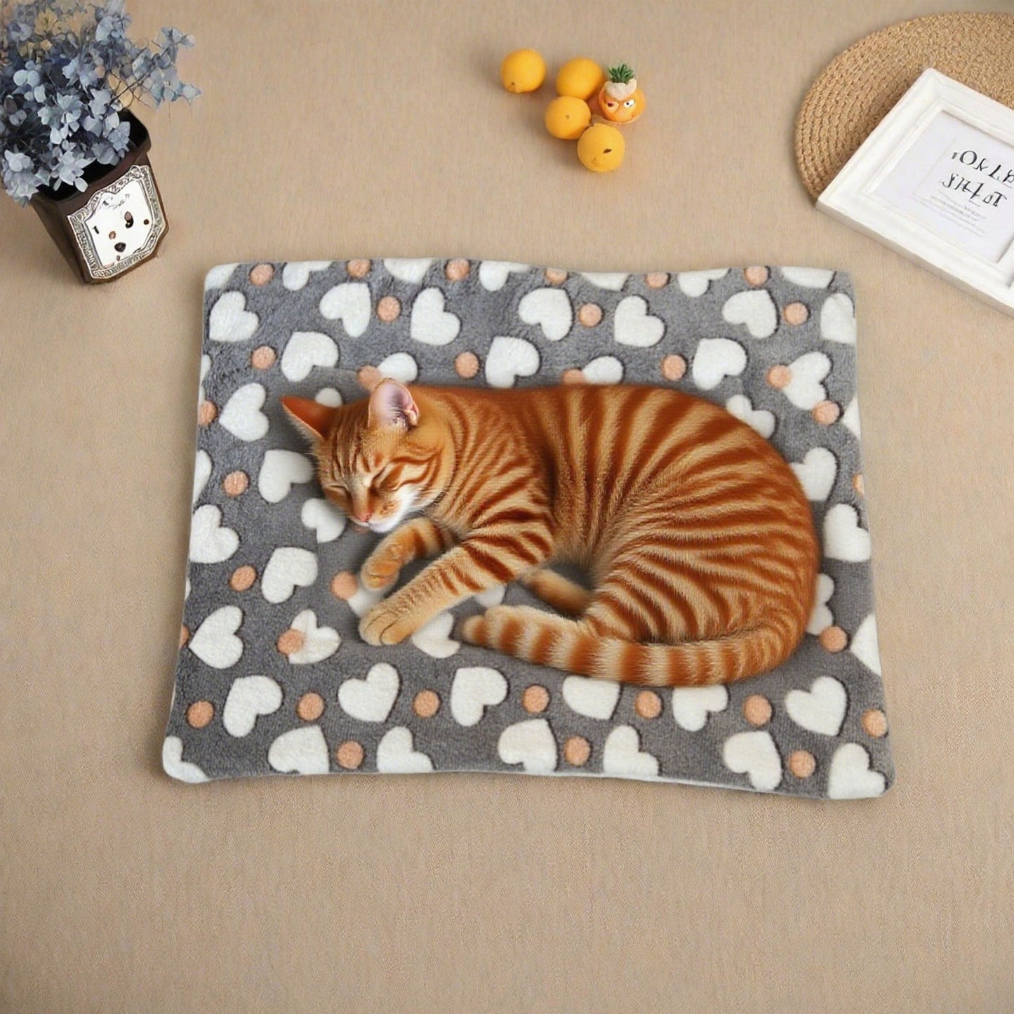 Tapis pour chien et chat, en peluche toute douce, bien chaud et confortable, motifs divers