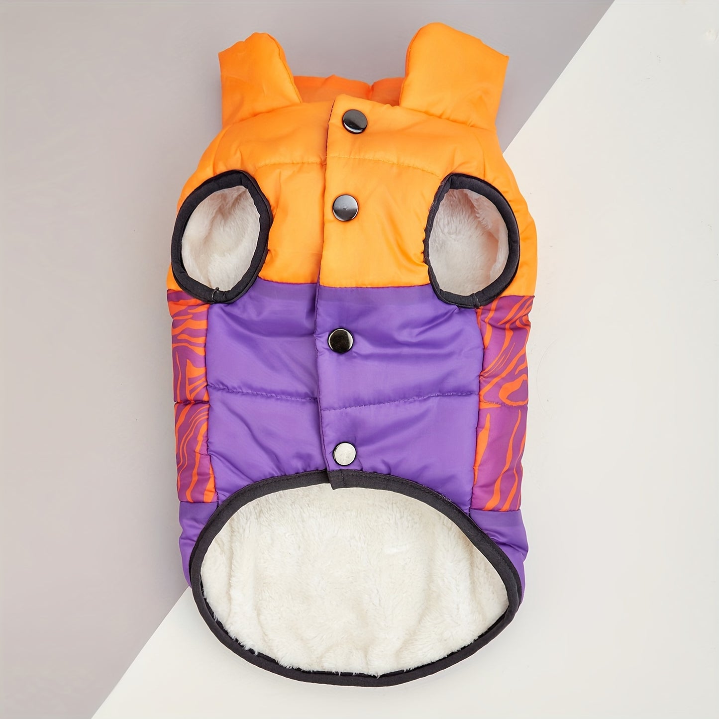Manteau d'hiver rembourré, patchwork tricolore, pour chiens, diverses couleurs et divers motifs