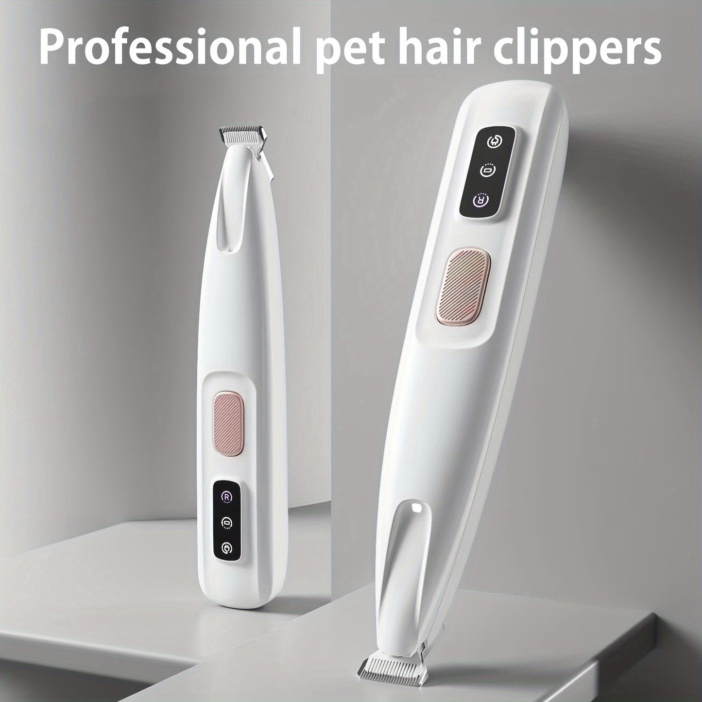 Tondeuse multifonctionnelle pour animaux de compagnie, rechargeable par USB, silencieuse avec lumière LED, adaptée aux pattes, aux yeux, aux oreilles, au visage et aux hanches, blanche