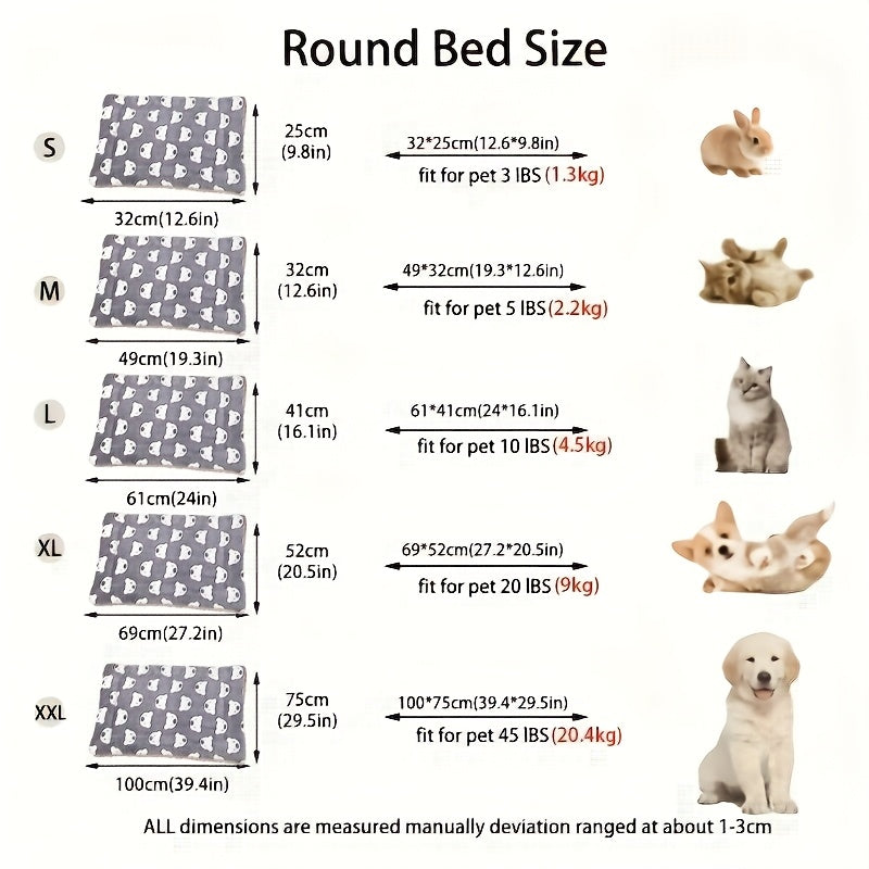 Tapis pour chien et chat, confortable grâce à sa double épaisseur, motif ours cartoon, diverses couleurs