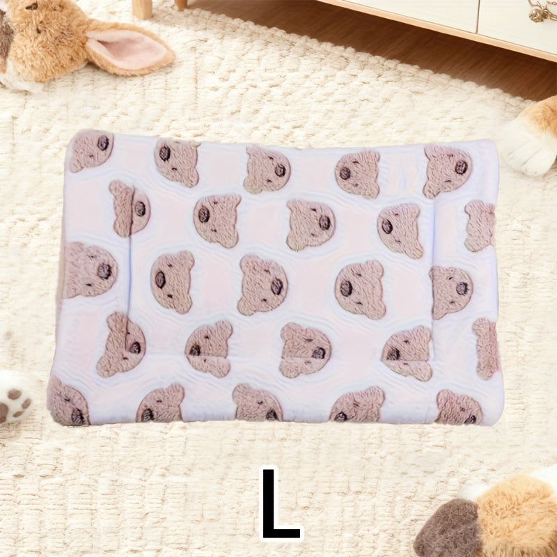 Tapis double épaisseur pour chien et chat, chaud et confortable, divers motifs imprimés, diverses couleurs