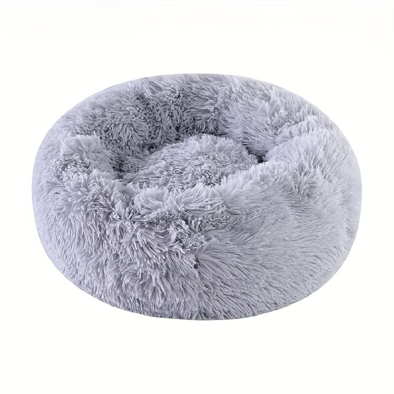 Lit rond pour chien et chat, douillet en peluche, chaud et confortable, diverses couleurs