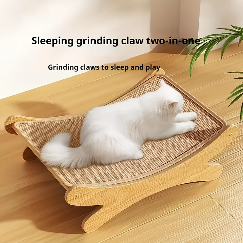 Lit pour chat à surface incurvée, plusieurs tailles disponibles pour permettre aux chats de « griffer et se blottir » et profiter d'un bonheur total, intérieur en carton, extérieur en bois massif