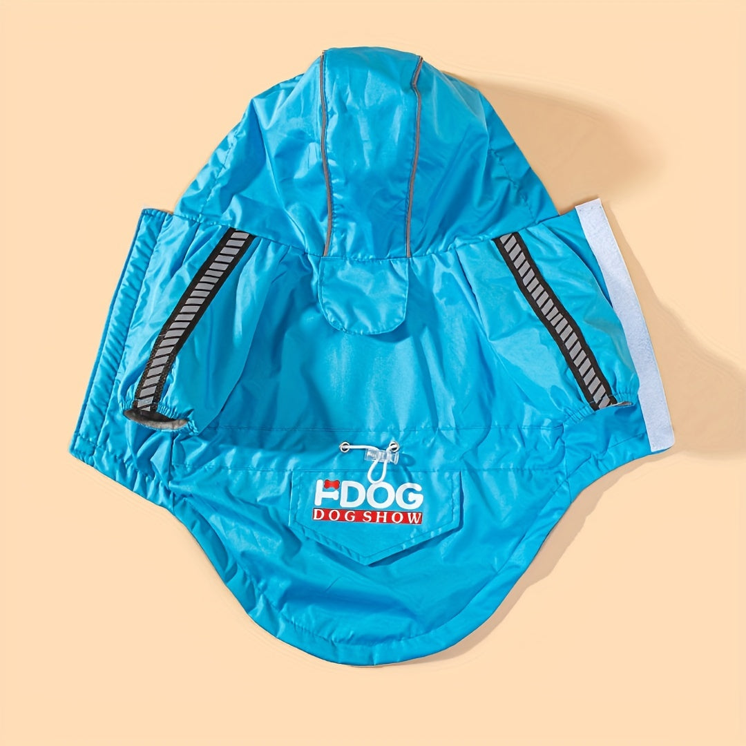 Veste coupe-vent pour chien, disponible en rouge et en bleu, parfait pour des journées à la mer