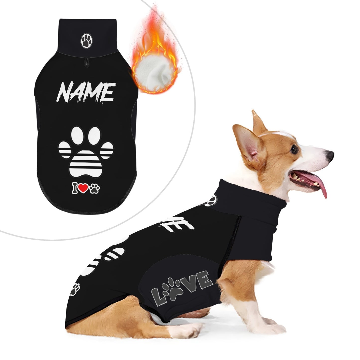 Sweat-shirt personnalisable pour chien, en polyester, confortable et chaud, adapté aux chiens de taille moyenne et grande - lavable en machine, diverses couleurs