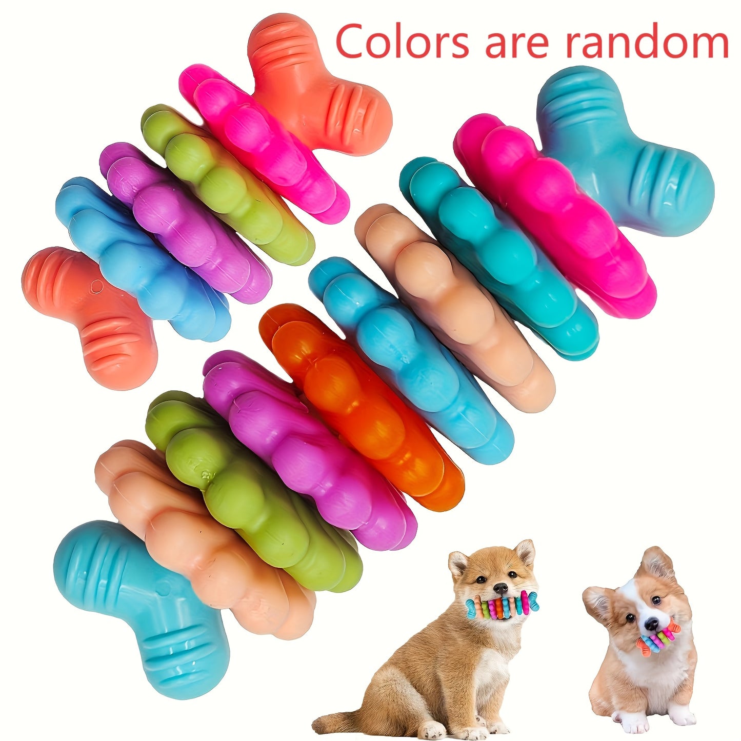 Jouets à mâcher pour chiens en forme d'os - Jouets dentaires résistants aux morsures pour nettoyer les dents, idéal pour l'élimination de la plaque dentaire