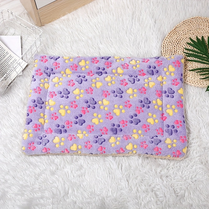 Tapis double épaisseur pour chien et chat, chaud et confortable, divers motifs imprimés, diverses couleurs