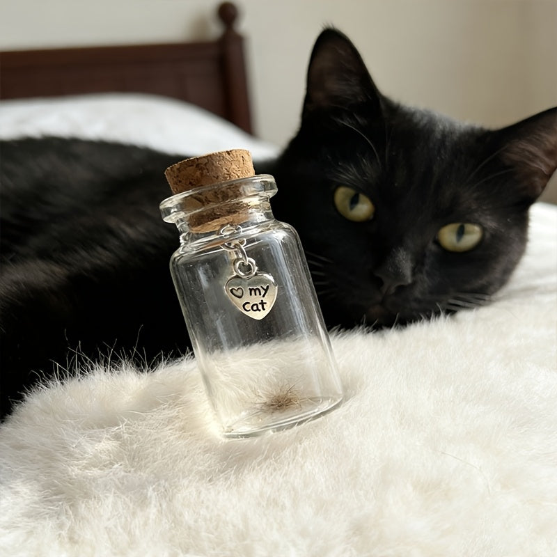 Récipient commémoratif en verre pour conserver les poils de votre chien ou chat disparu