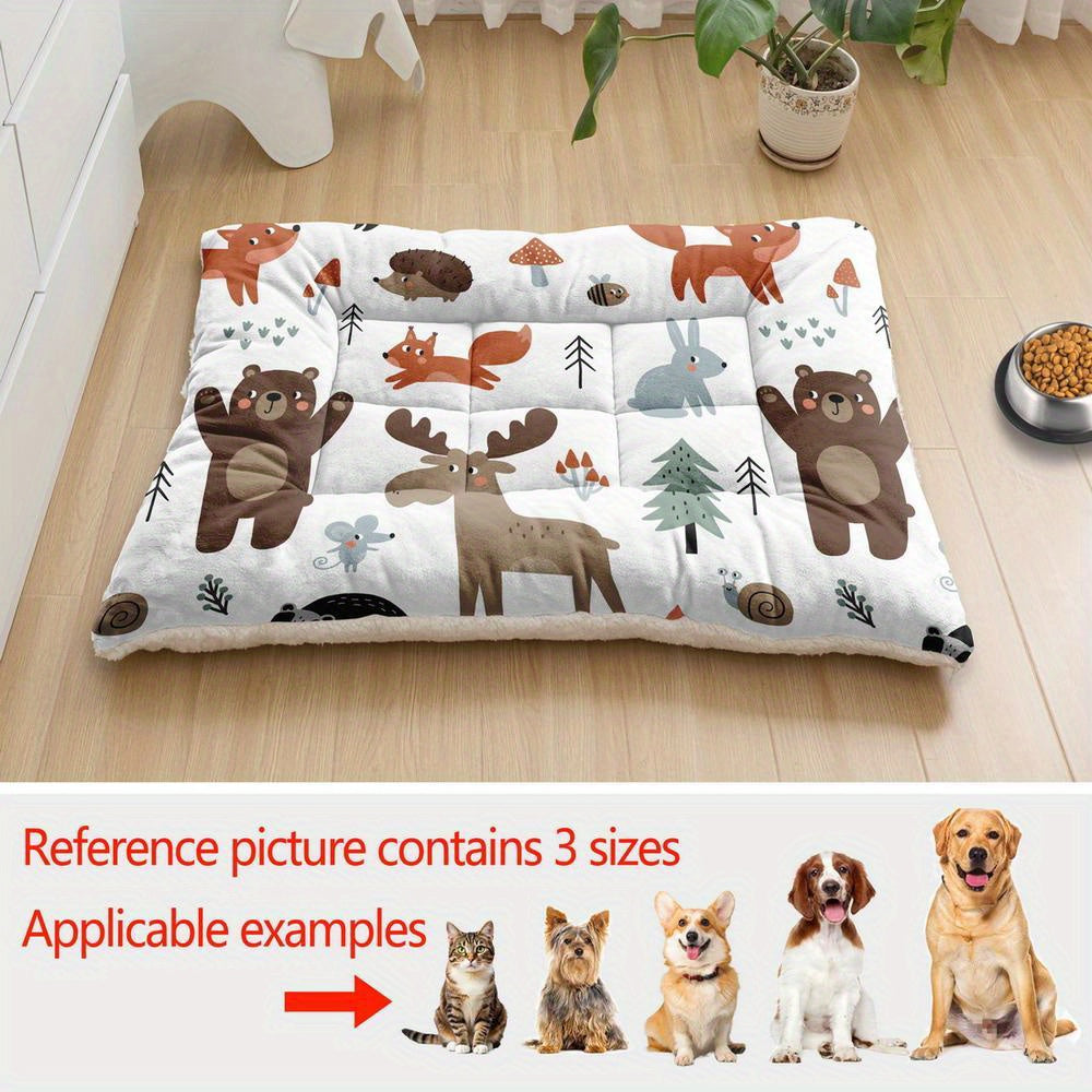 Tapis confortable pour chien et chat avec imprimés numériques sur le thème des animaux, lavable en machine, fabriqué en polyester épais, doux et respirant.