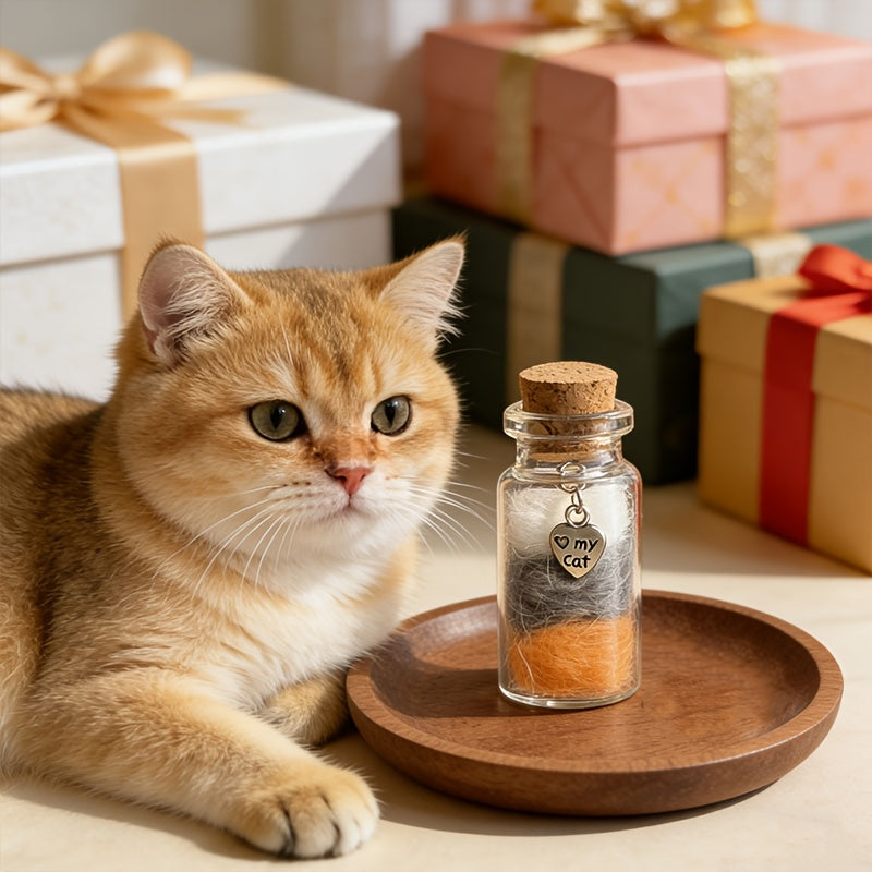 Récipient commémoratif en verre pour conserver les poils de votre chien ou chat disparu