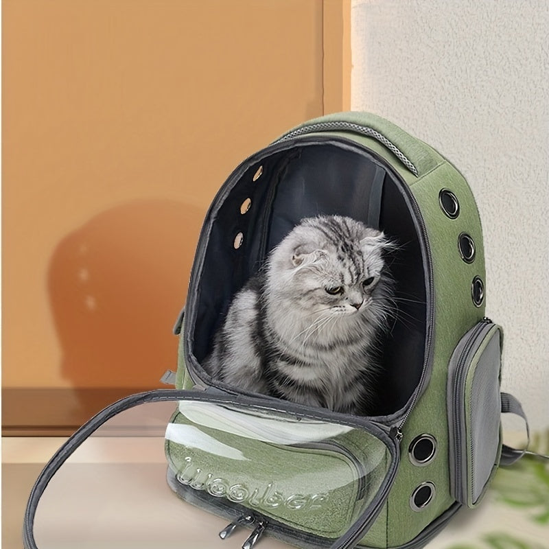 Sac à dos respirant pour chat et petit chien, grand espace intérieur avec fenêtre en plastique, diverses couleurs