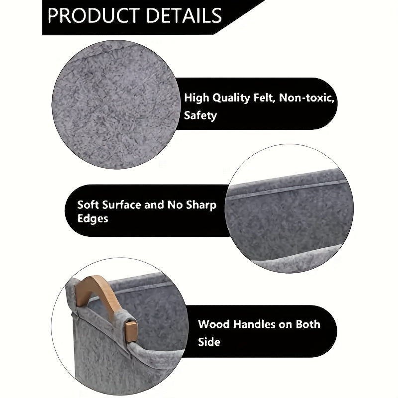 Panier de rangement pliable et résistant en tissu pour jouets pour chiens, avec poignées en bois – motif d'os, diverses couleurs