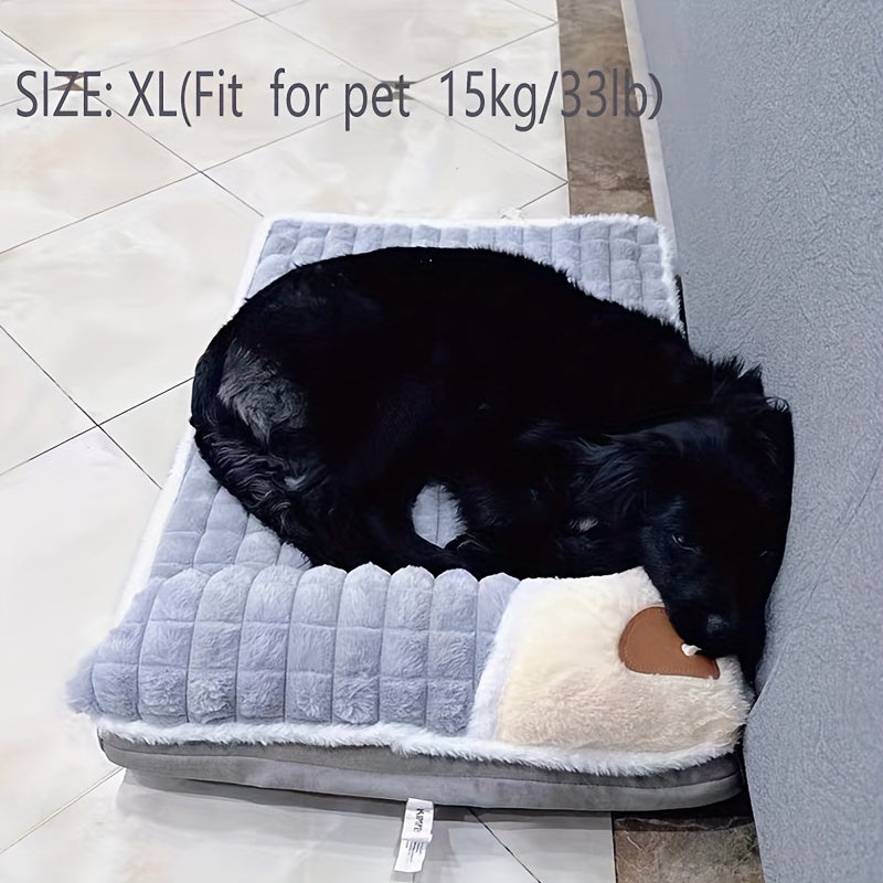 Tapis épais pour chien, housse amovible lavable en machine, doux, chaud et confortable, motif de cœur
