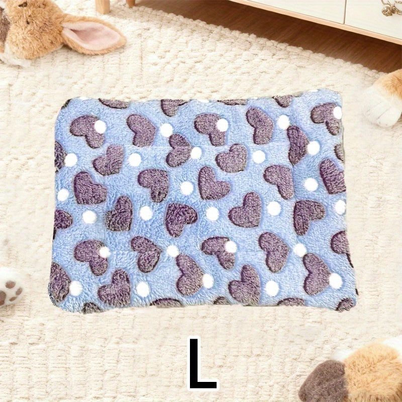 Tapis double épaisseur pour chien et chat, chaud et confortable, divers motifs imprimés, diverses couleurs