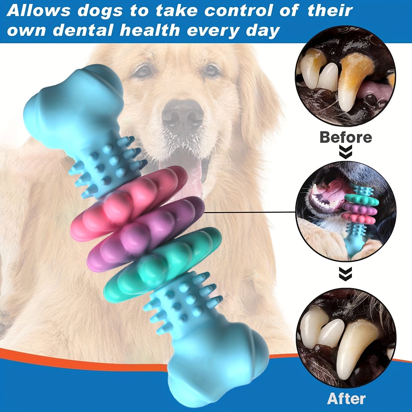 Jouet à mâcher pour chiens, résistant aux morsures, jouet en forme d'os, diverses couleurs