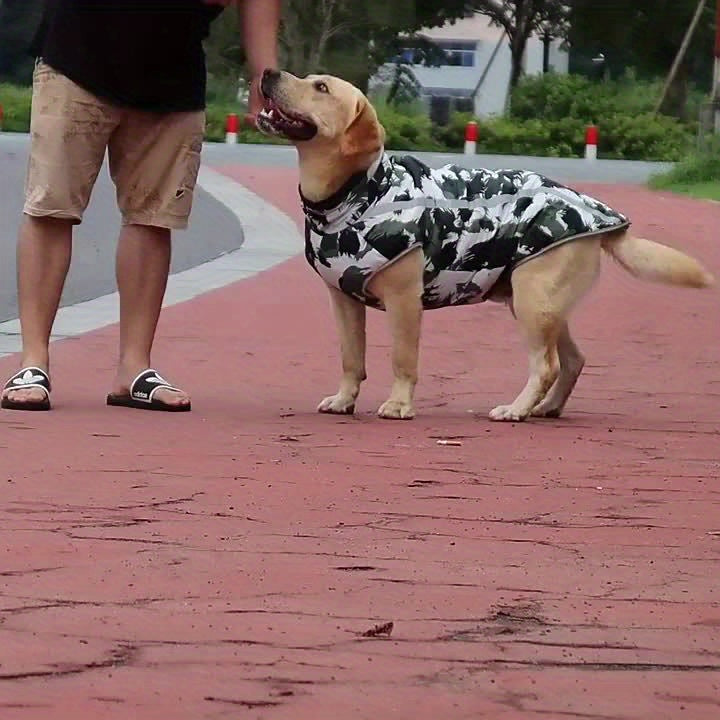 Manteau imperméable pour chien, anneau intégré pour pouvoir attacher une laisse, bandes réfléchissantes latérales, divers motifs