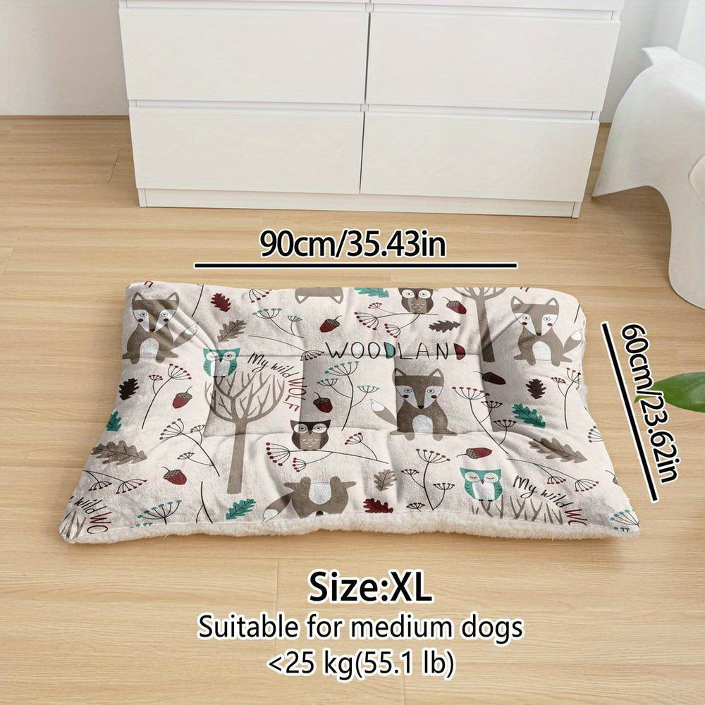 Lit pour chien et chat surdimensionné, coussin confortable avec imprimé renard, lavable en machine, épais, doux et respirant