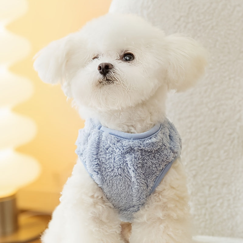 Pull en polaire douillet pour chien, motif mignon, anneau intégré pour les sorties, diverses couleurs