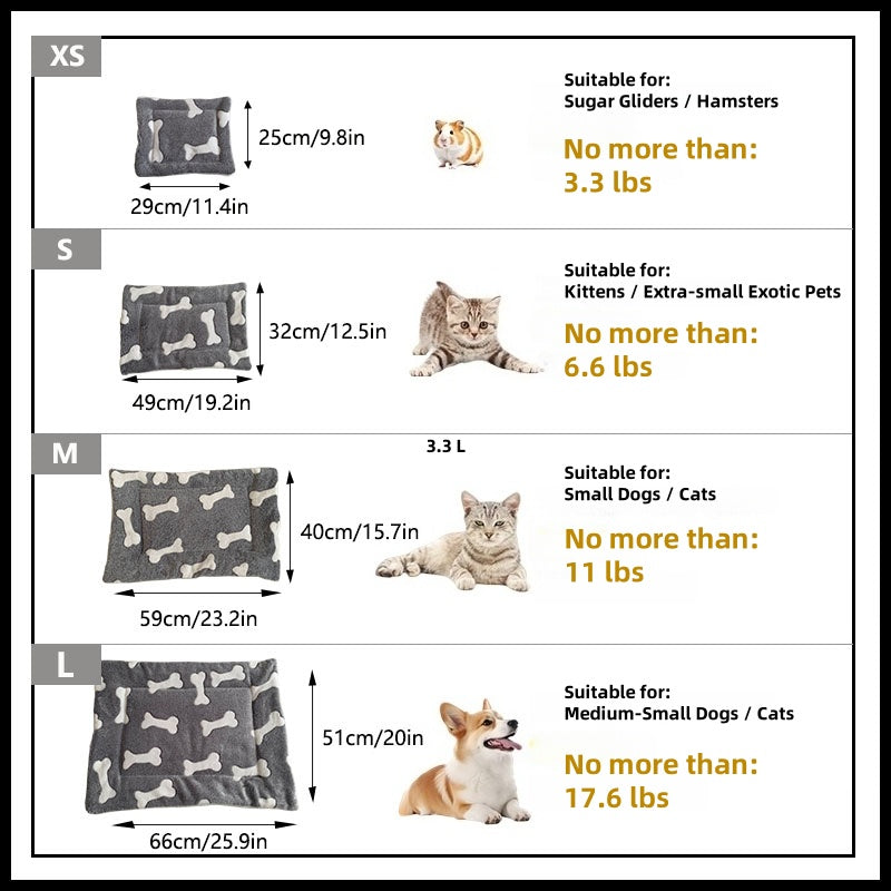 Tapis pour chien et chat, en peluche toute douce, bien chaud et confortable, motifs divers
