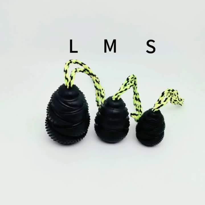 Jouet à mâcher en caoutchouc durable pour chien - Distributeur de friandises, masseur de gencives pour chiens de toutes tailles, conception en corde pour fixation à la laisse