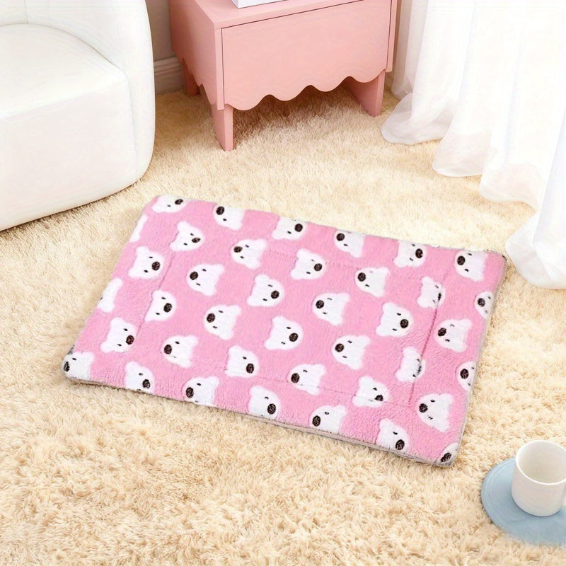 Tapis pour chien et chat, confortable grâce à sa double épaisseur, motif ours cartoon, diverses couleurs