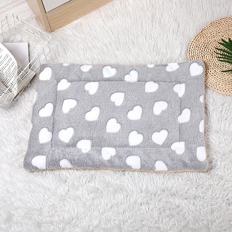 Tapis double épaisseur pour chien et chat, chaud et confortable, divers motifs imprimés, diverses couleurs