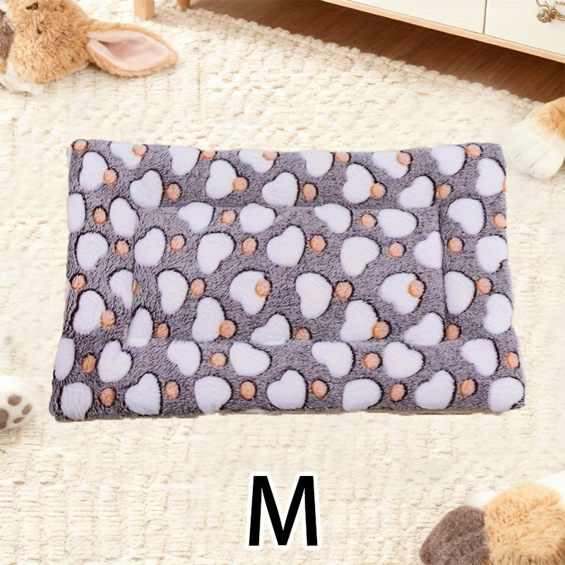 Tapis double épaisseur pour chien et chat, chaud et confortable, divers motifs imprimés, diverses couleurs