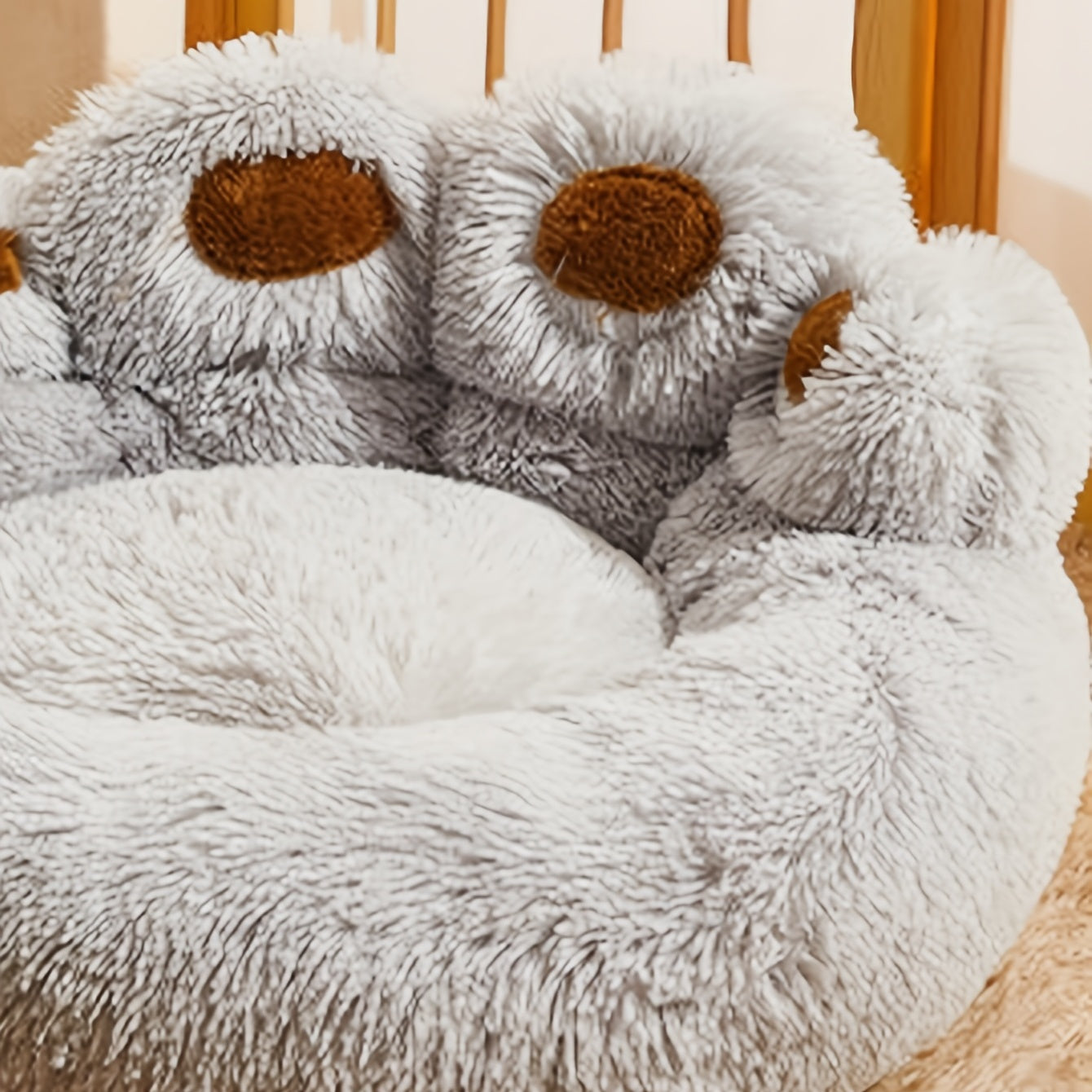 Lit douillet pour chien et chat en forme de patte d'ours, diverses couleurs, très chaud et confortable