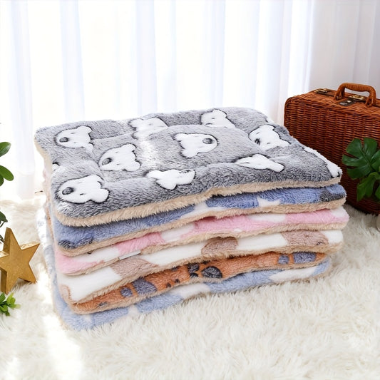 Tapis pour chien et chat, confortable grâce à sa double épaisseur, motif ours cartoon, diverses couleurs