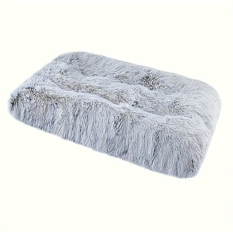 Lit/matelas surdimensionné pour chien et chat, doux, chaud et confortable, long poils gris/blanc