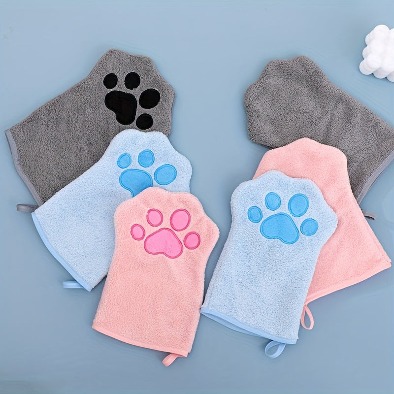 Gants de toilette pour chiens et chats, en microfibres, diverses couleurs