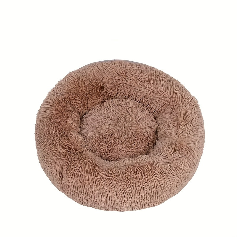 Lit rond pour chien et chat, douillet en peluche, chaud et confortable, diverses couleurs