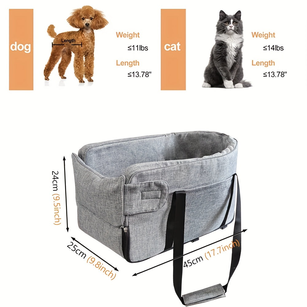 Lit de voyage portable pour animaux de compagnie avec harnais de sécurité intégré, pour la voiture ou les balades, diverses couleurs