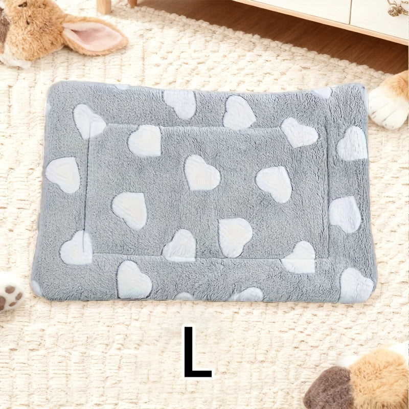 Tapis double épaisseur pour chien et chat, chaud et confortable, divers motifs imprimés, diverses couleurs