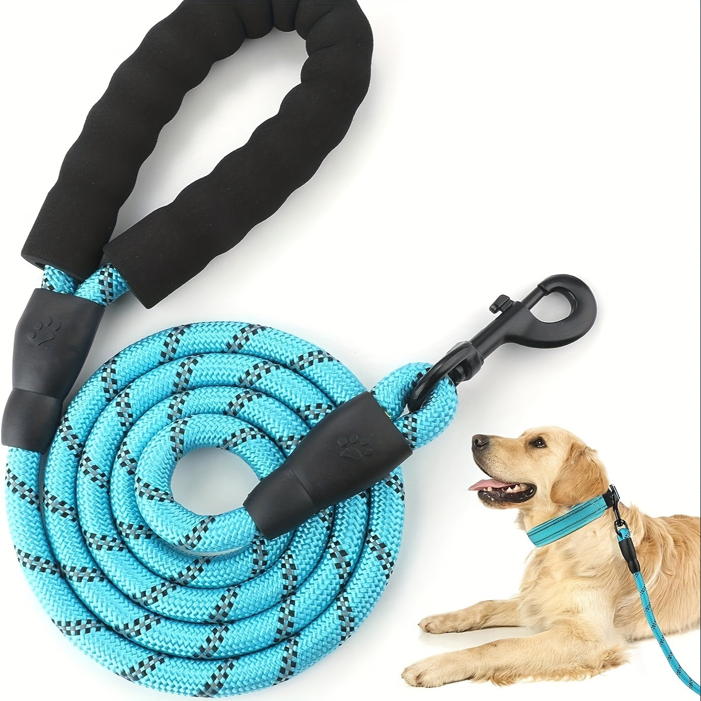 Laisse en nylon pour chien allongée et réfléchissante, corde ronde, corde de traction, diverses couleurs