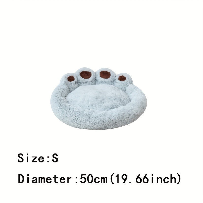 Lit douillet pour chien et chat en forme de patte d'ours, diverses couleurs, très chaud et confortable