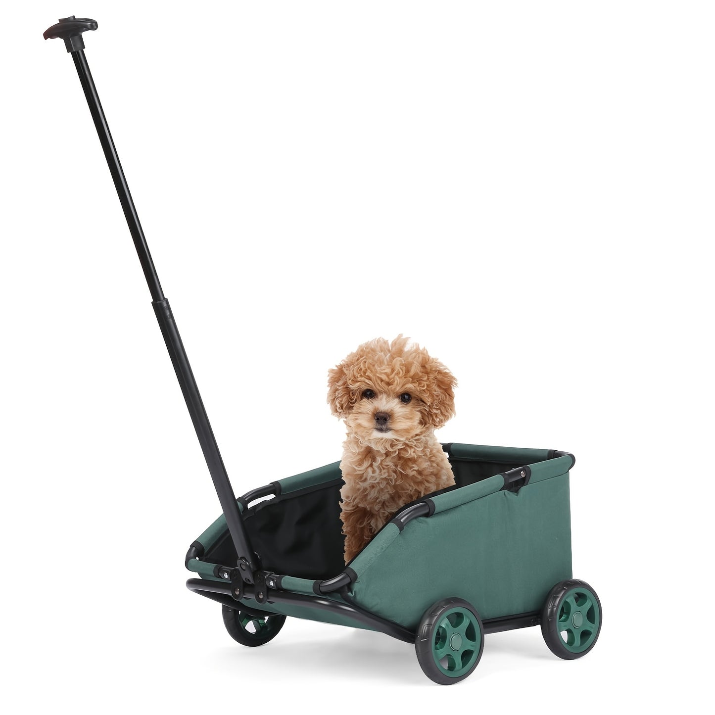 Poussette pour chien et chat 2 en 1, multifonctionnelle avec 4 doubles roues, tout terrain, panier amovible, pliable et compacte, en maille respirante, diverses couleurs