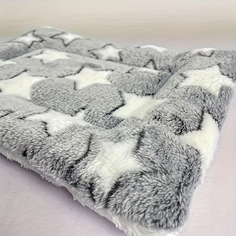Tapis pour chien et chat, ultra-doux et extra-épais en flanelle à motif étoilé